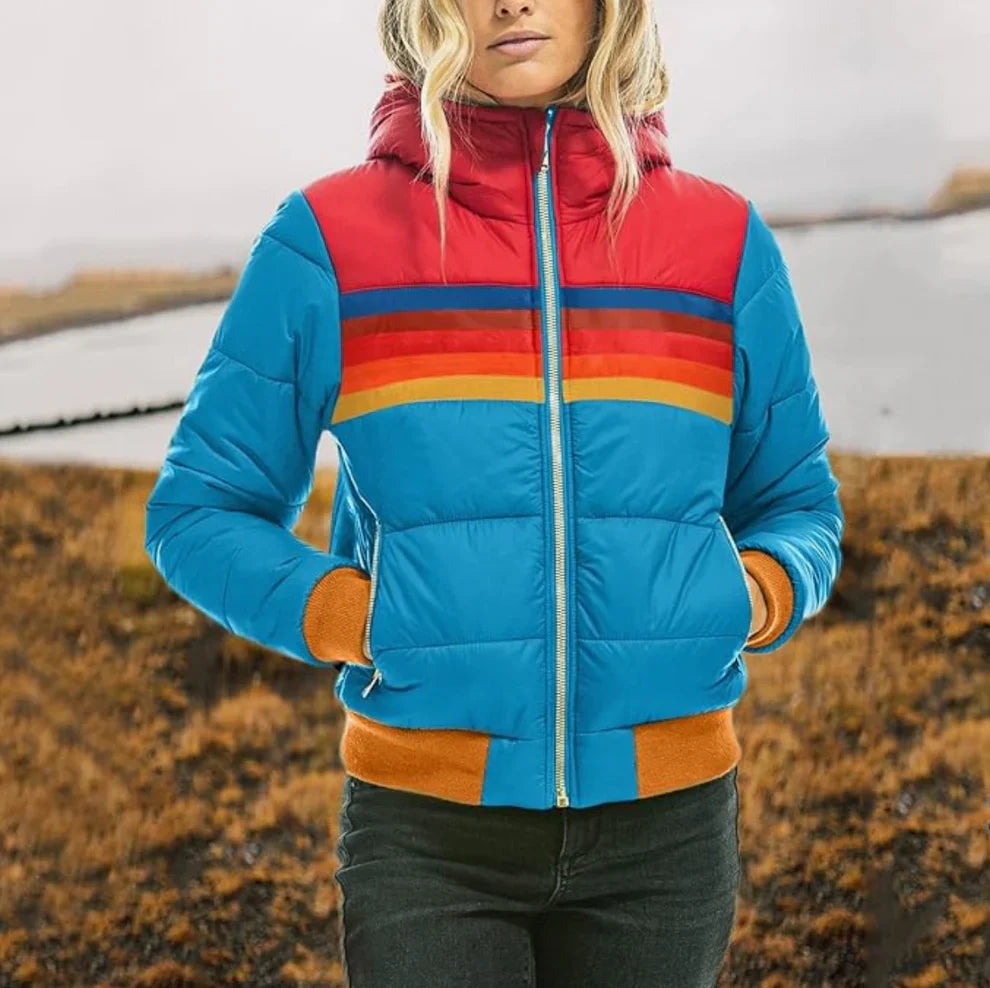 KARLA - VESTE MATELASSÉE À RAYURES RÉTRO